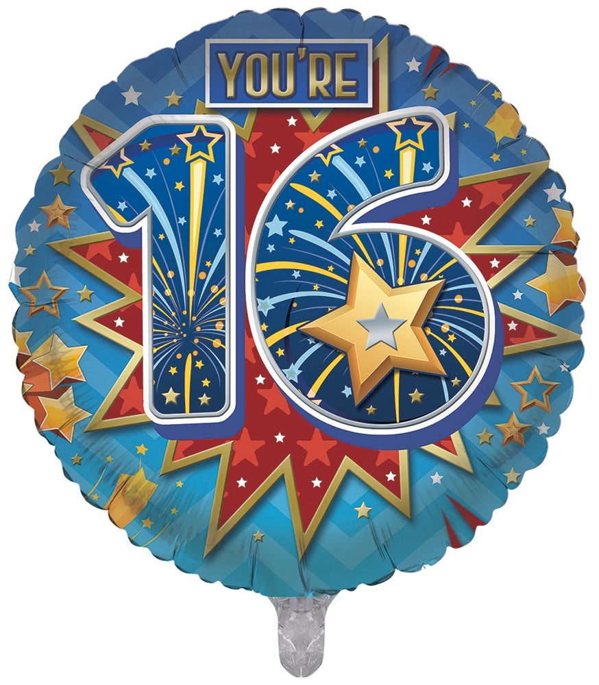 18" - You're 16 Birthday Helium Balloon