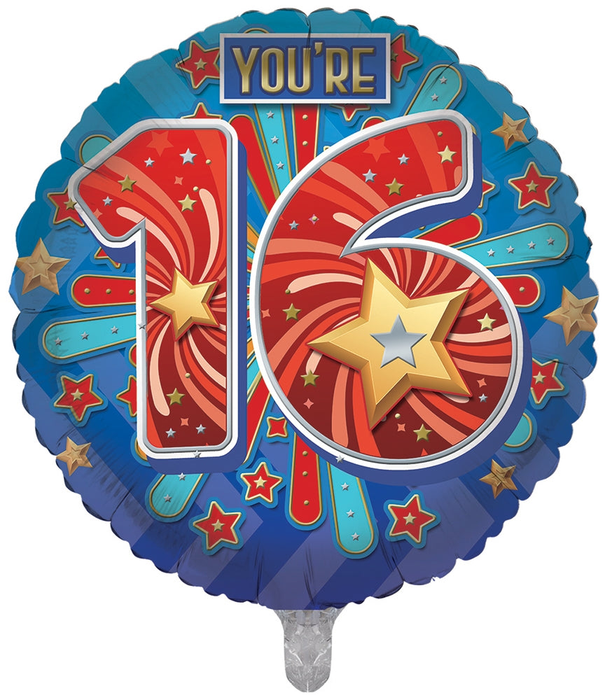 18" - You're 16 Birthday Helium Balloon