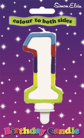 No. 1 Colourful Birthday Candle