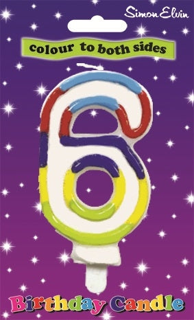 No. 6 Colourful Birthday Candle