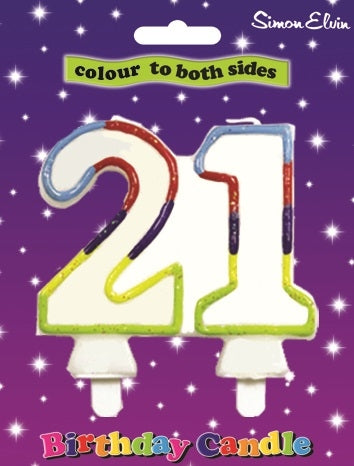 No. 21 Colourful Birthday Candle
