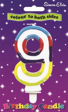 No. 9 Colourful Birthday Candle