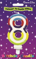 No. 8 Colourful Birthday Candle
