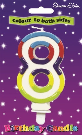 No. 8 Colourful Birthday Candle
