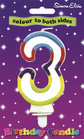 No. 3 Colourful Birthday Candle