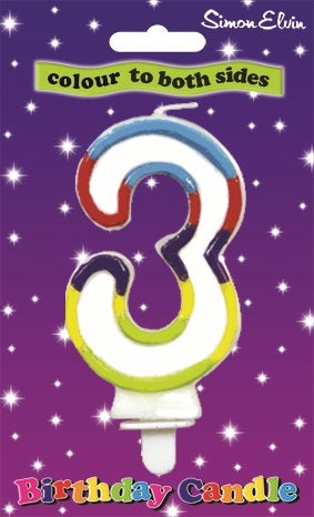 No. 3 Colourful Birthday Candle