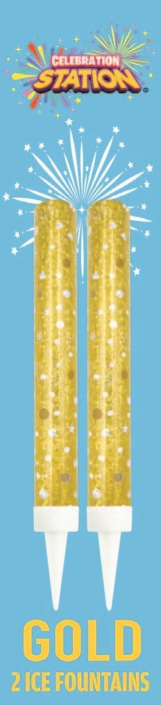 Ice Fountain Candle Gold x 2