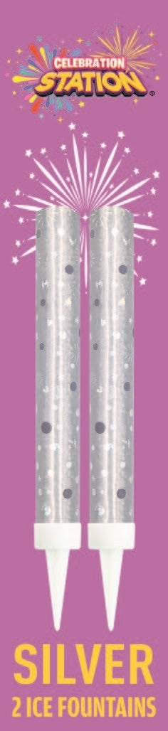 Ice Fountain Candle Silver x 2