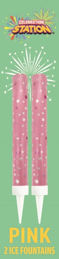 Ice Fountain Candle Pink x 2