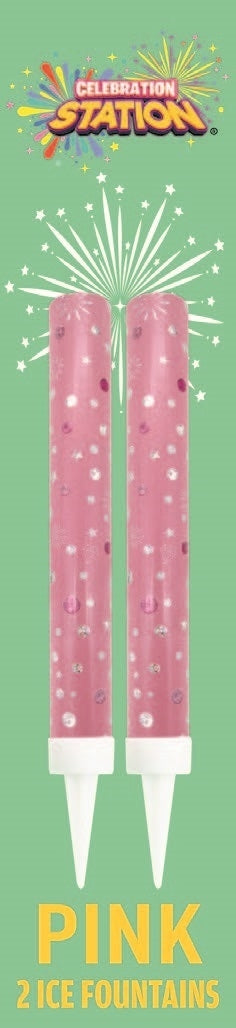 Ice Fountain Candle Pink x 2