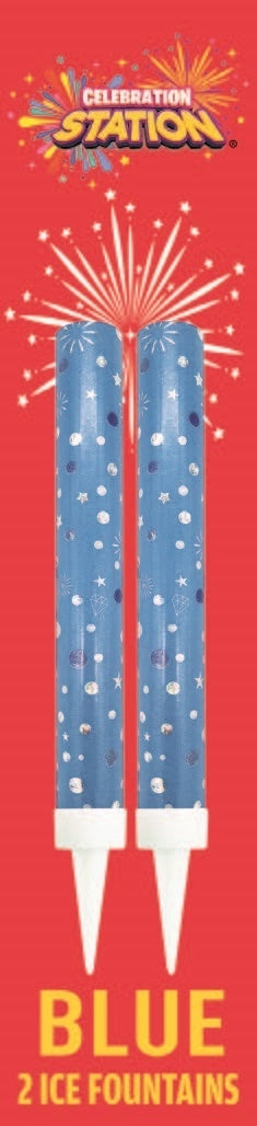 Ice Fountain Candle Blue x 2