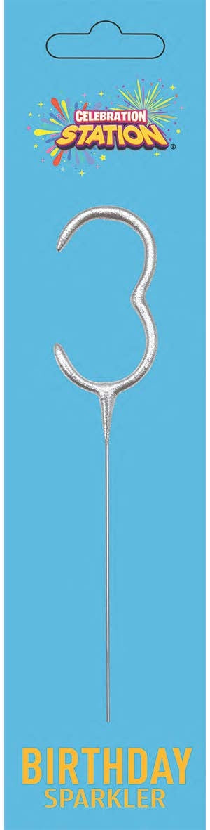 No. 3 Sparkler Candle Silver