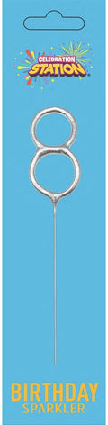 No. 8 Sparkler Candle Silver