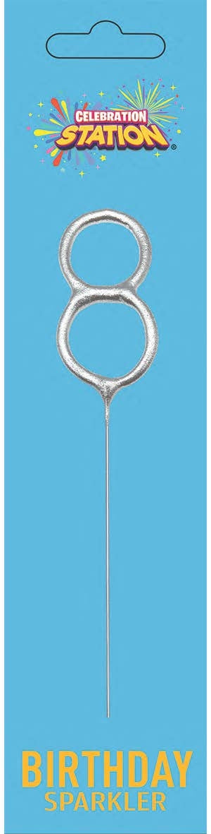 No. 8 Sparkler Candle Silver