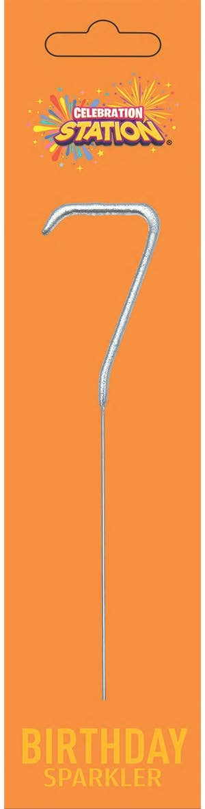 No. 7 Sparkler Candle Silver