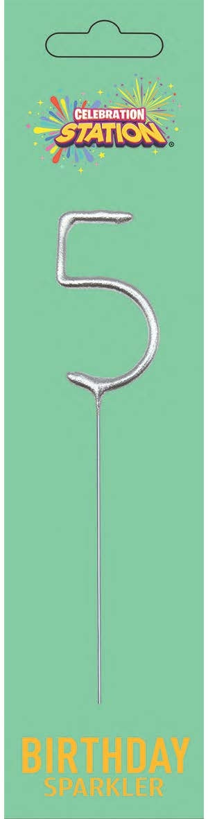 No. 5 Sparkler Candle Silver