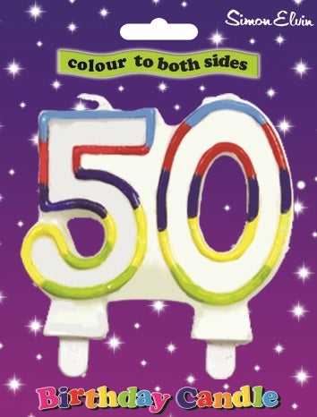 No. 50 Colourful Birthday Candle