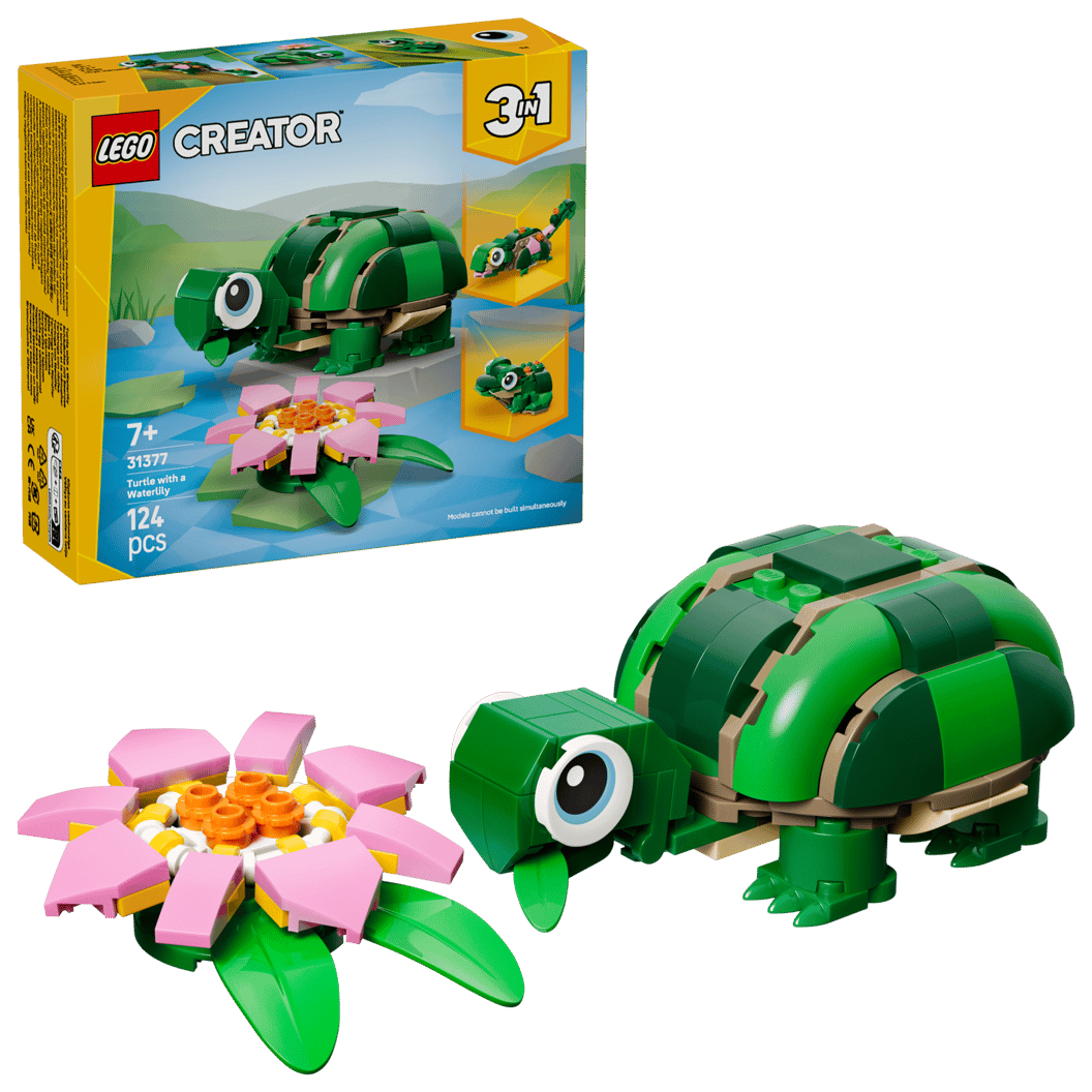 Lego - Creator 3 in 1 Cute Animals: Turtle with a Water Lily Flower 31377