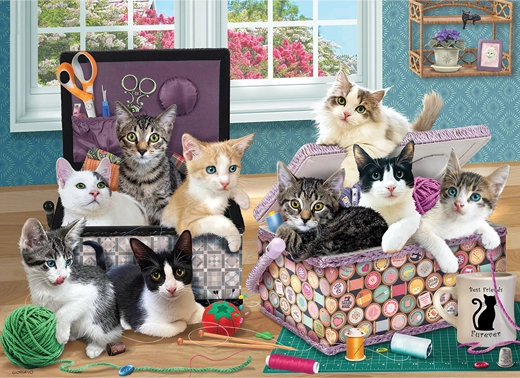 Cobble Hill - Crafty Kittens 500 Piece Jigsaw Puzzle
