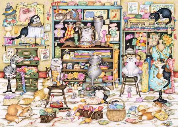 Ravensburger - Crazy Cats...Mrs Hardwick Haberdashery 1000 Piece Jigsaw Puzzle