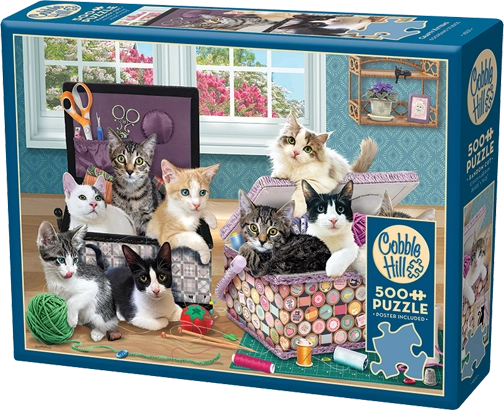 Cobble Hill - Crafty Kittens 500 Piece Jigsaw Puzzle