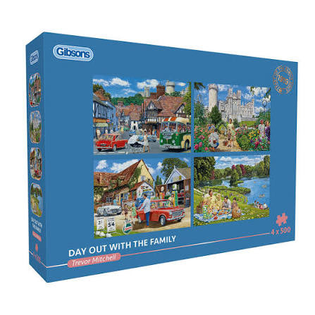 Gibson - Day Out with the Family - Gibson 4 x 500 Piece Jigsaw Puzzle image 0