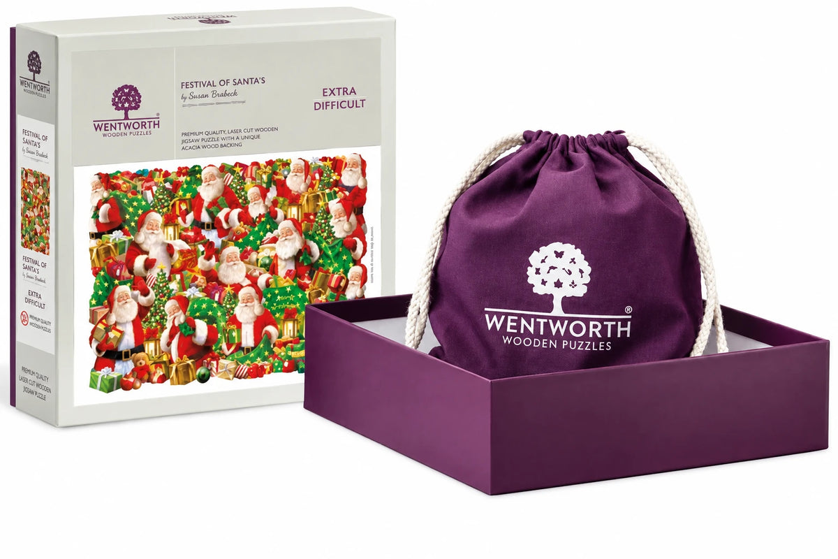 Wentworth - Festival of Santas 40 Piece Wooden Jigsaw Puzzle