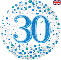 18" - Sparkling Fizz Blue 30 Helium Balloon