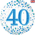 18" - Sparkling Fizz Blue 40 Helium Balloon