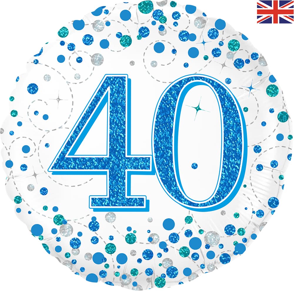 18" - Sparkling Fizz Blue 40 Helium Balloon