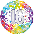 18″ - Colourful Confetti 16 Birthday Helium Balloon