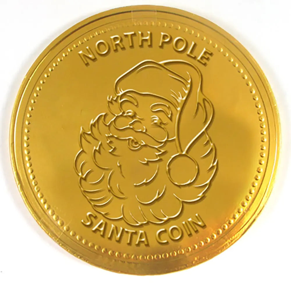 Bonds of London Giant Santa Coin Gold Foiled Milk Chocolate Novelty 50g