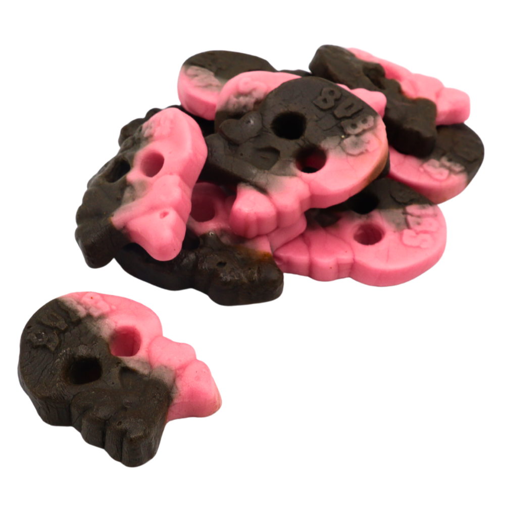 BUBS Raspberry & Liquorice Skulls - 100g