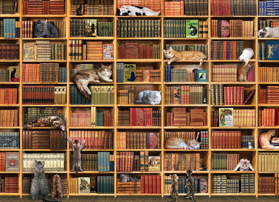 Cobble Hill - The Cat Library 1000 Piece Jigsaw Puzzle