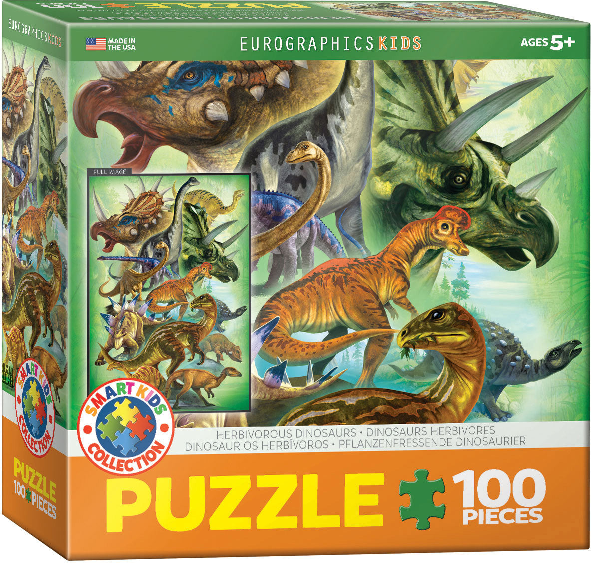 Eurographics Kids - Herbivorous Dinosaurs 100 Piece Jigsaw Puzzles