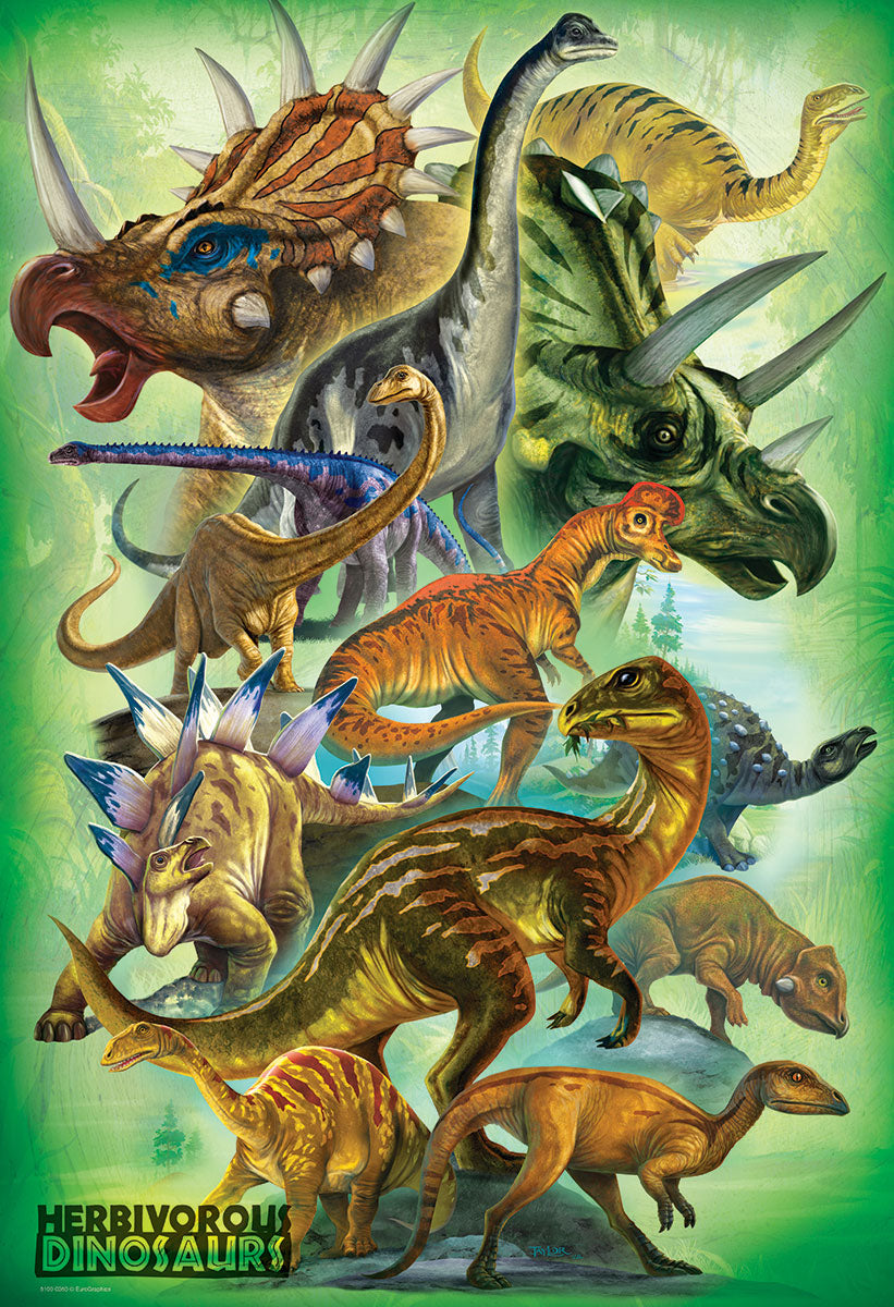 Eurographics Kids - Herbivorous Dinosaurs 100 Piece Jigsaw Puzzles
