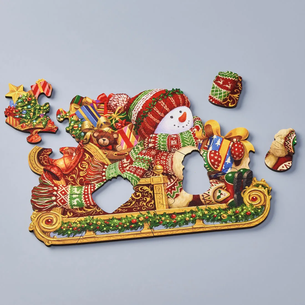 Snowman Sleigh: 15 Large Pieces