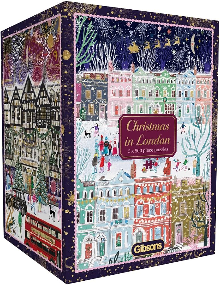 Gibson - Christmas in London 3 x 500 Piece Jigsaw Puzzle image 0