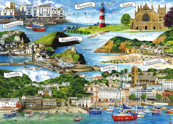 Otterhouse - Devon Montage 1000 Piece Jigsaw Puzzle Piece Jigsaw Puzzle