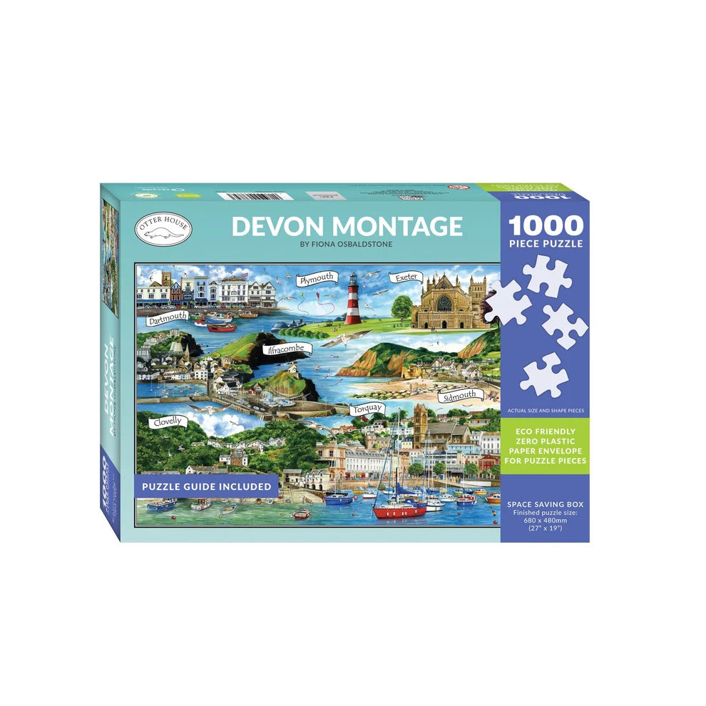 Otterhouse - Devon Montage 1000 Piece Jigsaw Puzzle Piece Jigsaw Puzzle