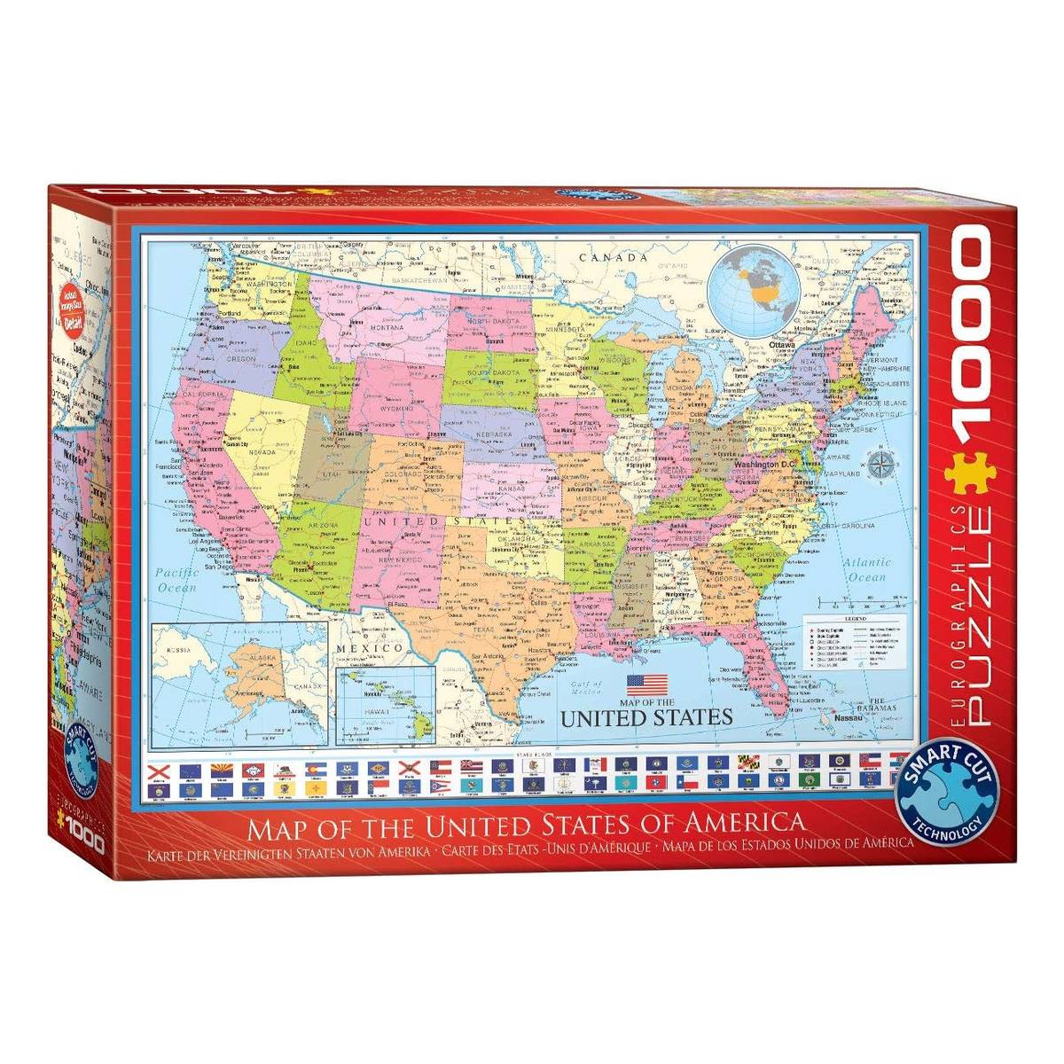 Eurographics - Map of USA 1000 Piece Jigsaw Puzzle image 0