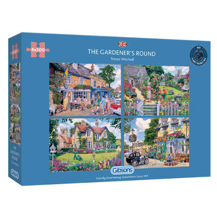 Gibson - The Gardener's Round 4 x 500 Piece Jigsaw Puzzle