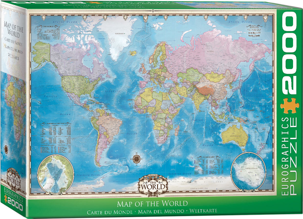 Eurographics - World Map 2000 Piece Jigsaw Puzzle