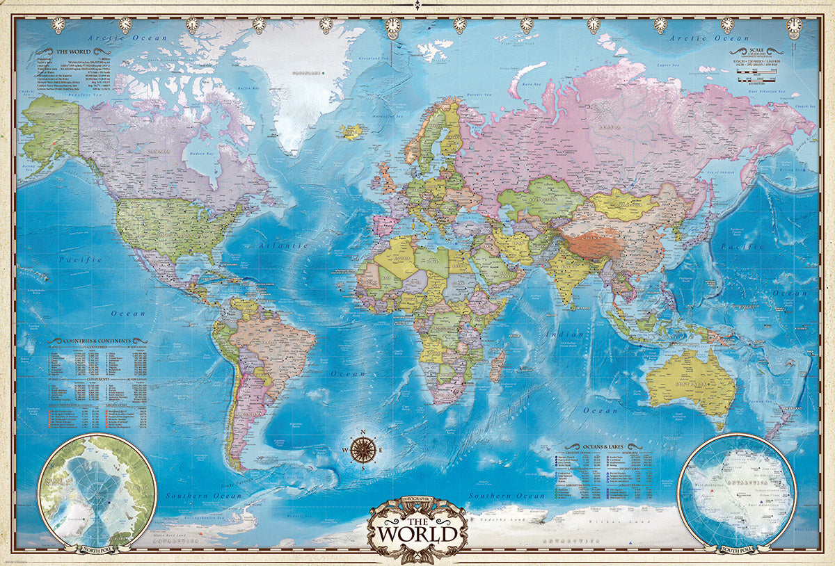 Eurographics - World Map 2000 Piece Jigsaw Puzzle