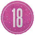 18" - Pink/Silver Dots 18th Birthday Helium Balloon