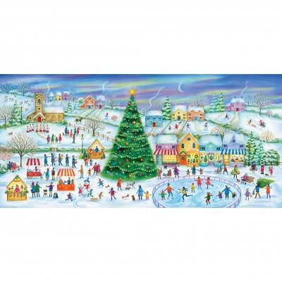 Gibson - Skating in the Village 636 Piece Jigsaw Puzzle image 1