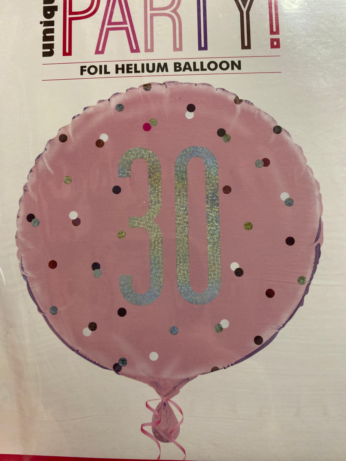 18" - Pink Glitz Age 30 Helium Balloon