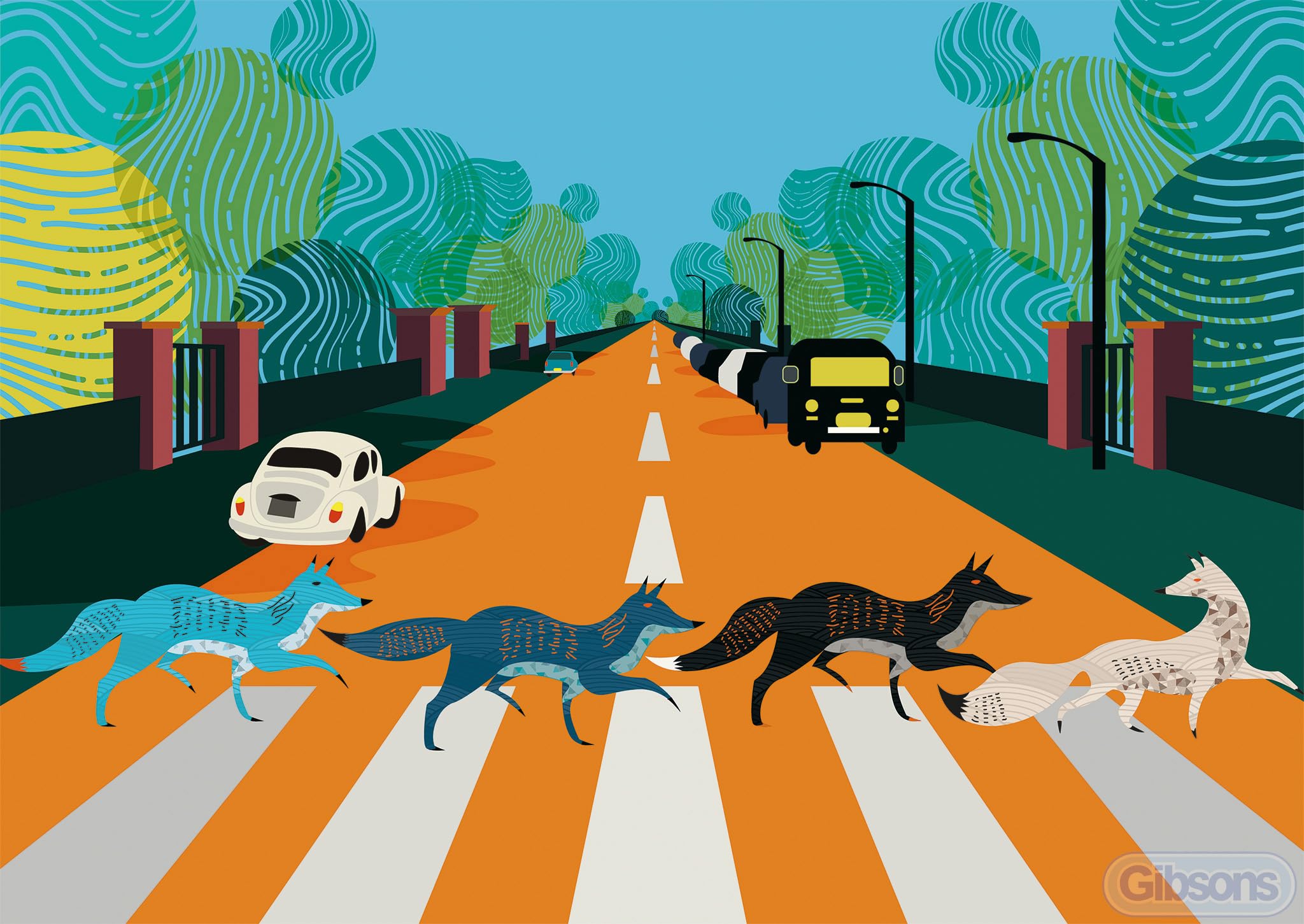 Gibson - Abbey Road Foxes 500 Piece Jigsaw Puzzle image 1