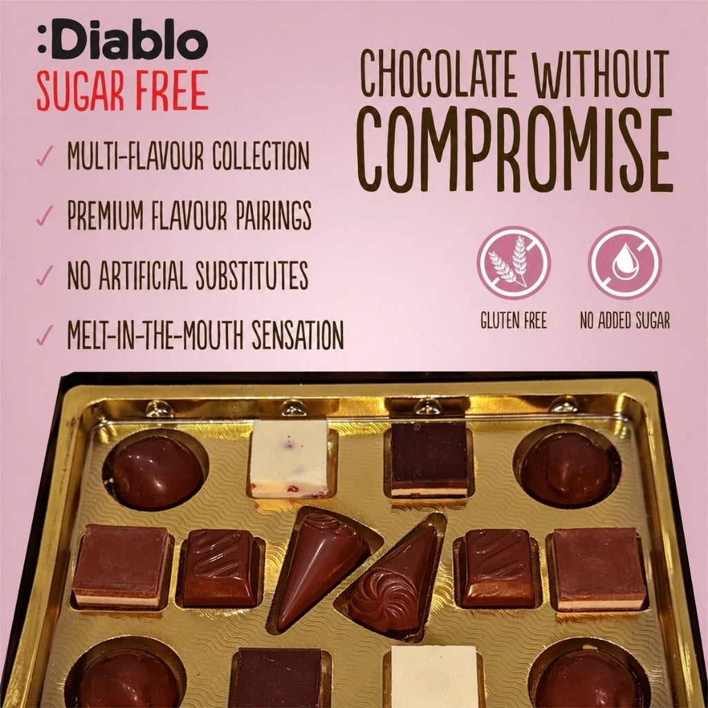Diablo No Added Sugar Chocolate Box - 142g