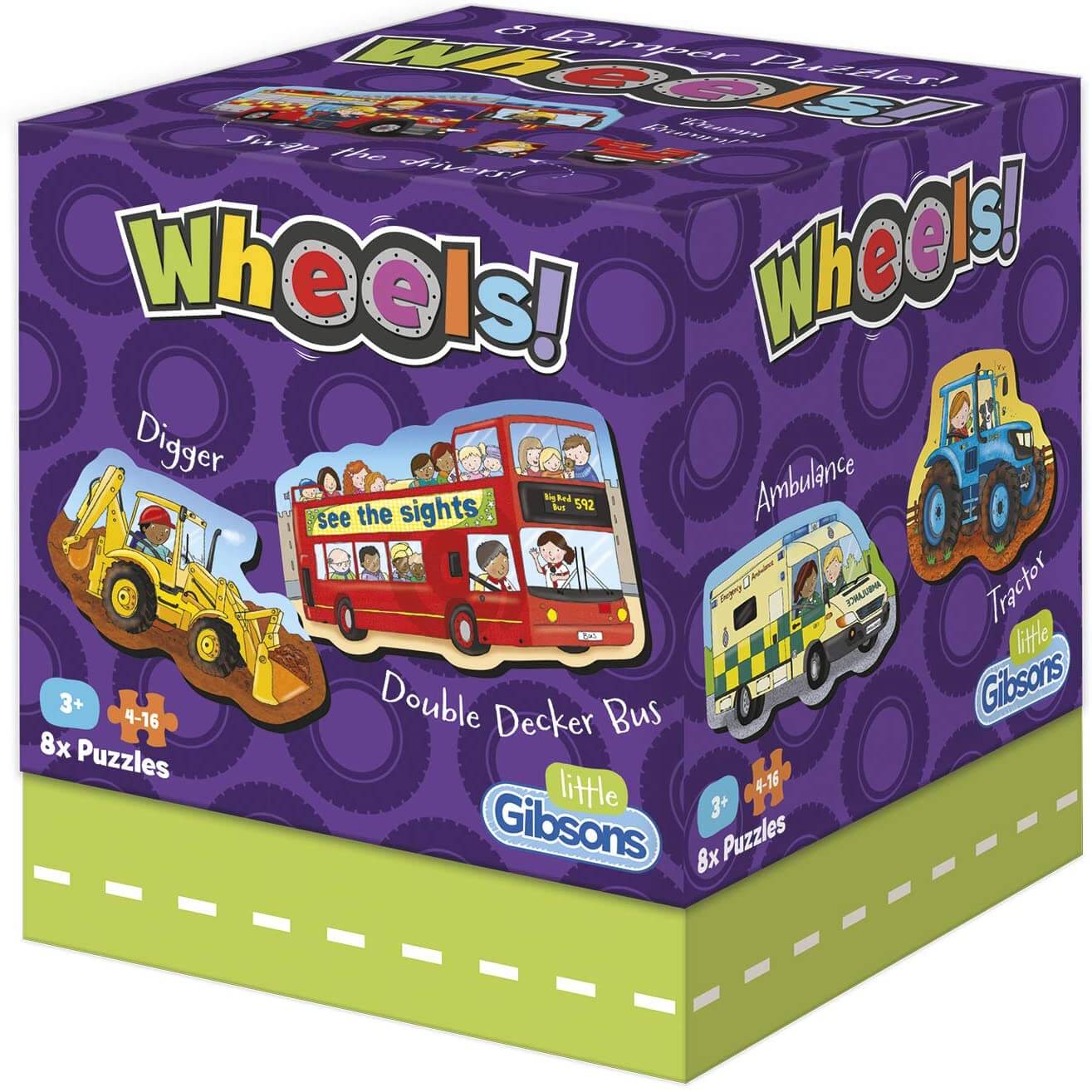 Gibson - Wheels 8 x 2 Piece Jigsaw Puzzles image 0